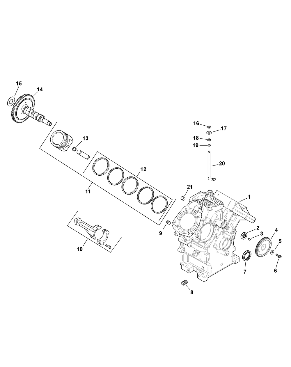 Kohler Efi Engine Crankcase Diagram and Parts List for 46G 4X4-EFI-1I019G-Before-37AMD710 Cub Cadet Lawn Tractor Accessories